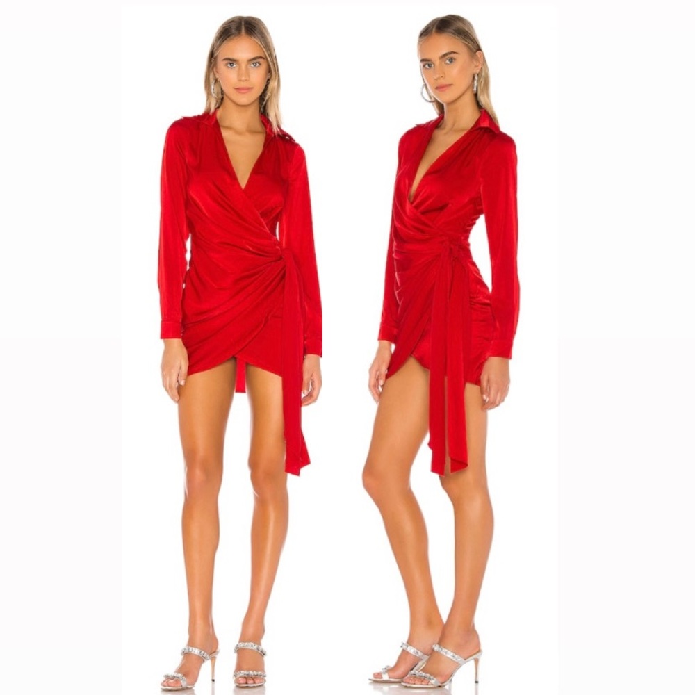 Superdown Sophie Draped Mini Dress Red